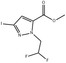 methyl 1-(2,2-difluoroethyl)-3-iodo-1H-pyrazole-5-carboxylate Structure