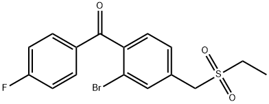 [2-Bromo-4-[(ethylsulfonyl)methyl]phenyl](4-fluorophenyl)methanone Struktur