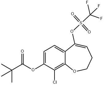 9-氯-5-(((三氟甲基)磺酰基)氧基)-2,3-二氢苯并[B]氧杂-8-基新戊酸酯 结构式
