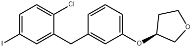 Furan, 3-[3-[(2-chloro-5-iodophenyl)methyl]phenoxy]tetrahydro-, (3S)- Structure