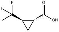 Cyclopropanecarboxylic acid, 2-(1,1-difluoroethyl)-, (1R,2R)- Structure