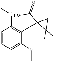 1-(2,6-二甲氧基苯基)-2,2-二氟环丙烷-1-羧酸 结构式