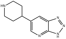 3H-1,2,3-Triazolo[4,5-b]pyridine, 6-(4-piperidinyl)- 结构式