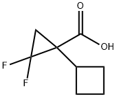 1-CYCLOBUTYL-2,2-DIFLUOROCYCLOPROPANE-1-CARBOXYLIC ACID, 2229595-48-4, 结构式