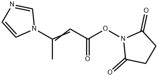 2,5-dioxopyrrolidin-1-yl (2Z)-3-(1H-imidazol-1-yl)but-2-enoate 结构式