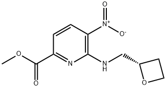 2-Pyridinecarboxylic acid, 5-nitro-6-[[(2S)-2-oxetanylmethyl]amino]-, methyl ester Structure