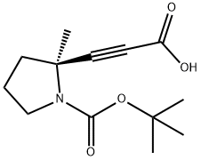 3-[(2S)-1-[(TERT-BUTOXY)CARBONYL]-2-METHYLPYRROLIDIN-2-YL]PROP-2-YNOIC ACID 结构式