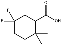 5,5-DIFLUORO-2,2-DIMETHYLCYCLOHEXANE-1-CARBOXYLIC ACID, 2230802-76-1, 结构式