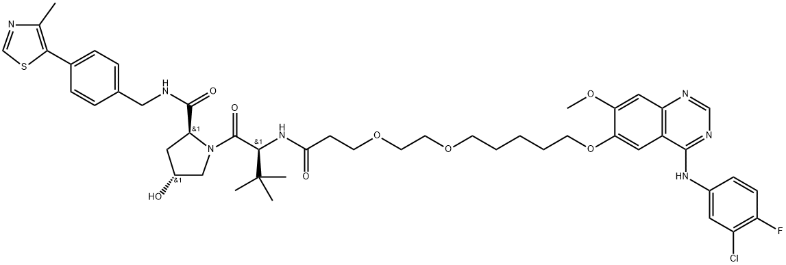 Gefitinib-based PROTAC 3,2230821-27-7,结构式