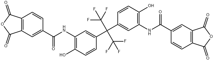 N,N'-((perfluoropropane-2,2-diyl)bis(6-hydroxy-3,1-phenylene))bis(1,3-dioxo-1,3-dihydroisobenzofuran-5-carboxamide) Struktur