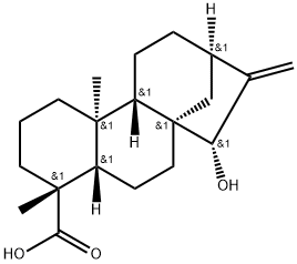 15α-ヒドロキシカウラ-16-エン-18-酸 化学構造式