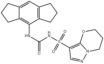 5H-Pyrazolo[5,1-b][1,3]oxazine-3-sulfonamide, N-[[(1,2,3,5,6,7-hexahydro-s-indacen-4-yl)amino]carbonyl]-6,7-dihydro- Structure