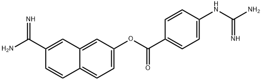 7-carbamimidoylnaphthalen-2-yl 4-guanidinobenzoate, 2241024-11-1, 结构式