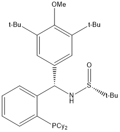 S(R)]-N-[(S)-[3,5-二叔丁基-4-甲氧基苯基][2-(二环己基膦)苯基]甲基]-2-叔丁基亚磺酰胺, 2241598-31-0, 结构式