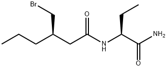 (R)-N-((S)-1-amino-1-oxobutan-2-yl)-3-(bromomethyl)hexanamide 化学構造式