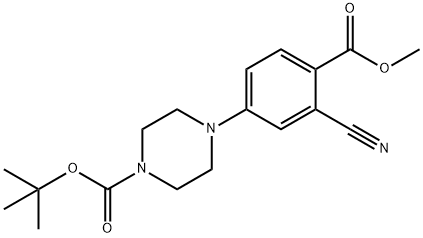 tert-butyl 4-(3-cyano-4-(methoxycarbonyl)phenyl)piperazine-1-carboxylate 结构式
