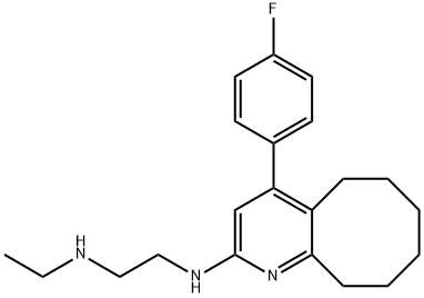 1,2-Ethanediamine, N1-ethyl-N2-[4-(4-fluorophenyl)-5,6,7,8,9,10-hexahydrocycloocta[b]pyridin-2-yl]- Struktur