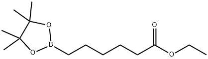 Ethyl 6-(tetramethyl-1,3,2-dioxaborolan-2-yl)hexanoate 结构式