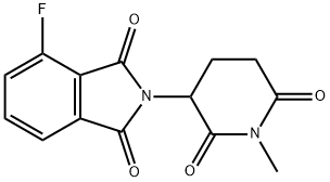 4-氟-2-(1-甲基-2,6-二氧代哌啶-3-基)异吲哚啉-1,3-二酮 结构式