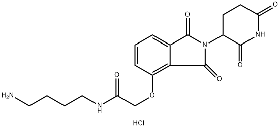Thalidomide-O-amido-C4-NH2 hydrochloride,2245697-86-1,结构式