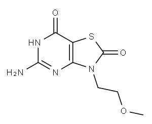 Thiazolo[4,5-d]pyrimidine-2,7(3H,6H)-dione, 5-amino-3-(2-methoxyethyl)- 化学構造式