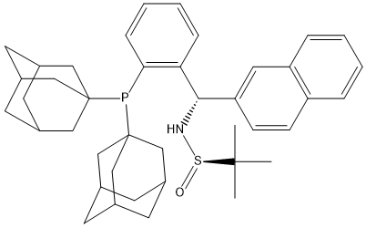 S(R)]-N-[(S)-[2-(二金刚烷基膦)苯基](2-萘基)甲基]-2-叔丁基亚磺酰胺 结构式