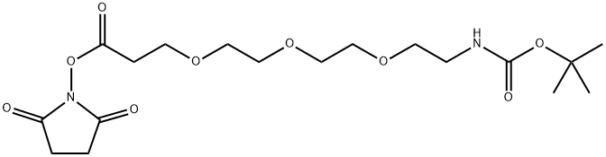 BocNH-PEG3-CH2CH2COONHS 化学構造式