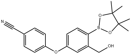 Benzonitrile, 4-[3-(hydroxymethyl)-4-(4,4,5,5-tetramethyl-1,3,2-dioxaborolan-2-yl)phenoxy]- Struktur
