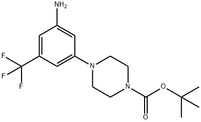 tert-butyl 4-(3-amino-5-(trifluoromethyl)phenyl)piperazine-1-carboxylate Structure