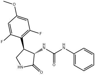 Urea, N-[(3S,4R)-4-(2,6-difluoro-4-methoxyphenyl)-2-oxo-3-pyrrolidinyl]-N'-phenyl- Structure