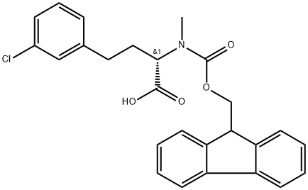 Fmoc-MeHph(3-Cl)-OH, 2255321-19-6, 结构式