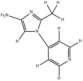 2-(methyl-d3)-1-(pyridin-4-yl-d4)-1H-imidazol-5-d-4-amine 结构式