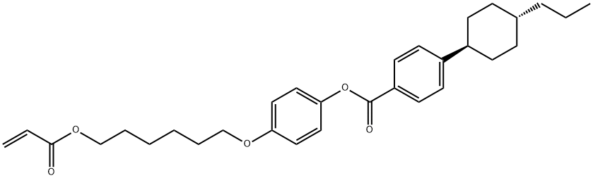 Benzoic acid, 4-(trans-4-propylcyclohexyl)-, 4-[[6-[(1-oxo-2-propen-1-yl)oxy]hexyl]oxy]phenyl ester Struktur