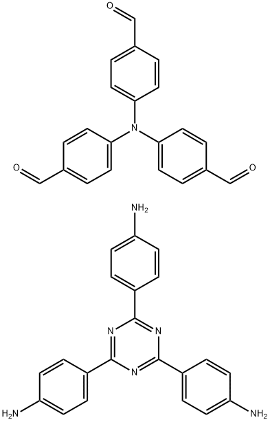 Benzaldehyde, 4,4′,4′′-nitrilotris-, polymer with 4,4′,4′′-(1,3,5-triazine-2,4,6-triyl)tris[benzenamine] Struktur