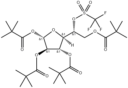 5-(TrifluoroMethanesulfonate) β-D-Galactofuranose 1,2,3,6-Tetrakis(2,2-diMethylpropanoate) 结构式