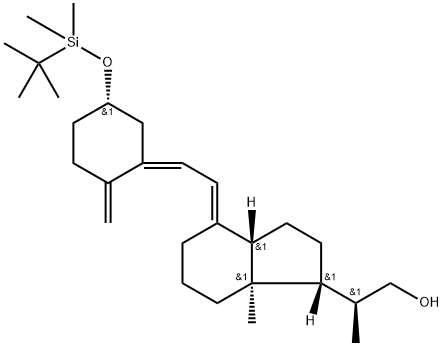 2-(4-{2-[5S-(tert-Butyl-dimethyl-silanyloxy)-2-methylene-cyclohexylidene]-ethylidene}-7R-methyl-octahydro-inden-1-Ryl)-(S)-propan-1-
ol 结构式
