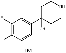 4-(3,4-difluorophenyl)piperidin-4-ol hydrochloride Struktur