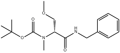 Carbamic acid, N-[(1R)-1-(methoxymethyl)-2-oxo-2-[(phenylmethyl)amino]ethyl]-N-methyl-, 1,1-dimethylethyl ester Struktur
