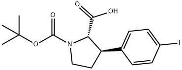 1,2-Pyrrolidinedicarboxylic acid, 3-(4-iodophenyl)-, 1-(1,1-dimethylethyl) ester, (2S,3R)-,2296718-78-8,结构式