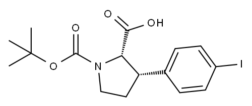1,2-Pyrrolidinedicarboxylic acid, 3-(4-iodophenyl)-, 1-(1,1-dimethylethyl) ester, (2S,3S)-,2296719-95-2,结构式