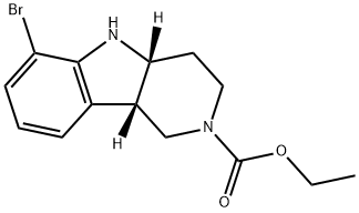 2H-Pyrido[4,3-b]indole-2-carboxylic acid, 6-bromo-1,3,4,4a,5,9b-hexahydro-, ethyl ester, (4aR,9bS)-,2306249-85-2,结构式