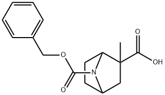 7-benzyloxycarbonyl-2-methyl-7-azabicyclo[2.2.1]heptane-2-carboxylic acid Struktur