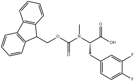 L-Phenylalanine, N-[(9H-fluoren-9-ylmethoxy)carbonyl]-3,4-difluoro-N-methyl-,2306437-98-7,结构式