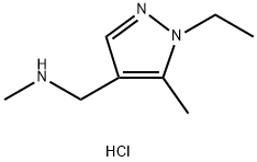 1H-Pyrazole-4-methanamine, 1-ethyl-N,5-dimethyl-, hydrochloride (1:1) Structure