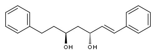 1,7-ジフェニル-1-ヘプテン-3,5-ジオール 化学構造式