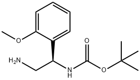(R)-(2-氨基-1-(2-甲氧基苯基)乙基)氨基甲酸叔丁酯 结构式