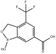 2,1-Benzoxaborole-6-carboxylic acid, 1,3-dihydro-1-hydroxy-4-(trifluoromethyl)- 结构式