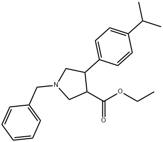ethyl trans-1-benzyl-4-(4-isopropylphenyl)pyrrolidine-3-carboxylate 结构式