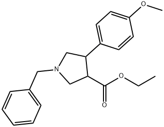 ethyl trans-1-benzyl-4-(4-methoxyphenyl)pyrrolidine-3-carboxylate 结构式
