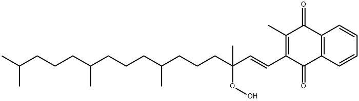 1,4-Naphthoquinone, 2-(3-hydroperoxy-3,7,11,15-tetramethyl-1-hexadecenyl)-3-methyl-, (E)- (8CI) Structure